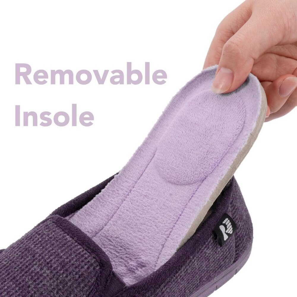 Women's Two Tone Purple Hoodback Removable Rubber Insole Slipper Boot shoes - Picture 3 of 6
